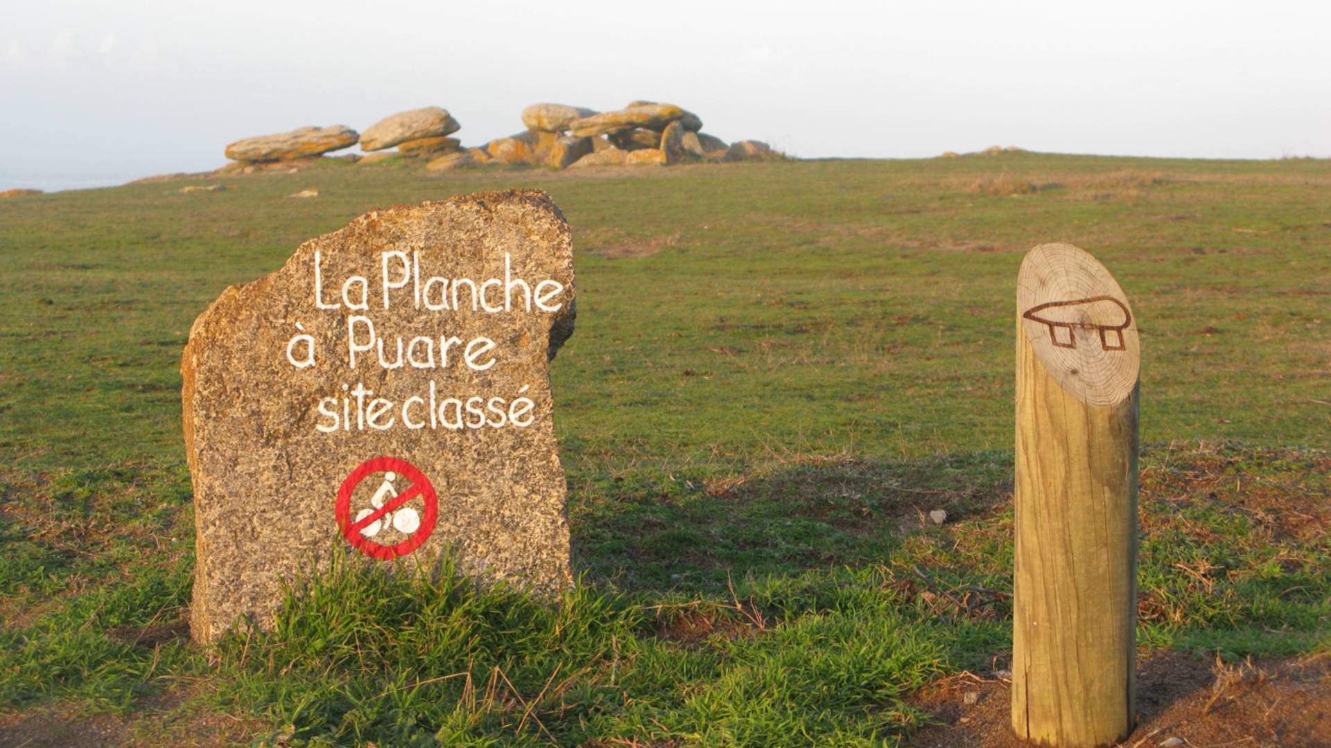 Signalétique site classé la Planche à Puare, Ile d'Yeu